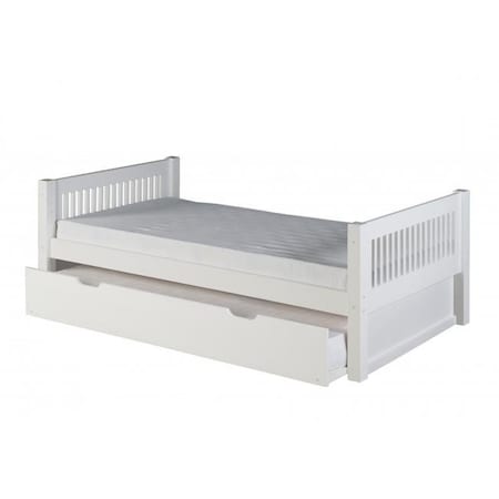 Eco-Flex Eco Flex C113-TR Camaflexi Platform Bed with Trundle - Mission Headboard - White Finish C113_TR